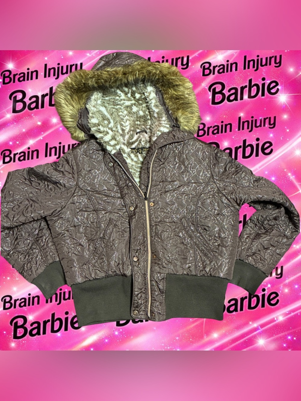 Y2k baby phat bomber puffer jacket
